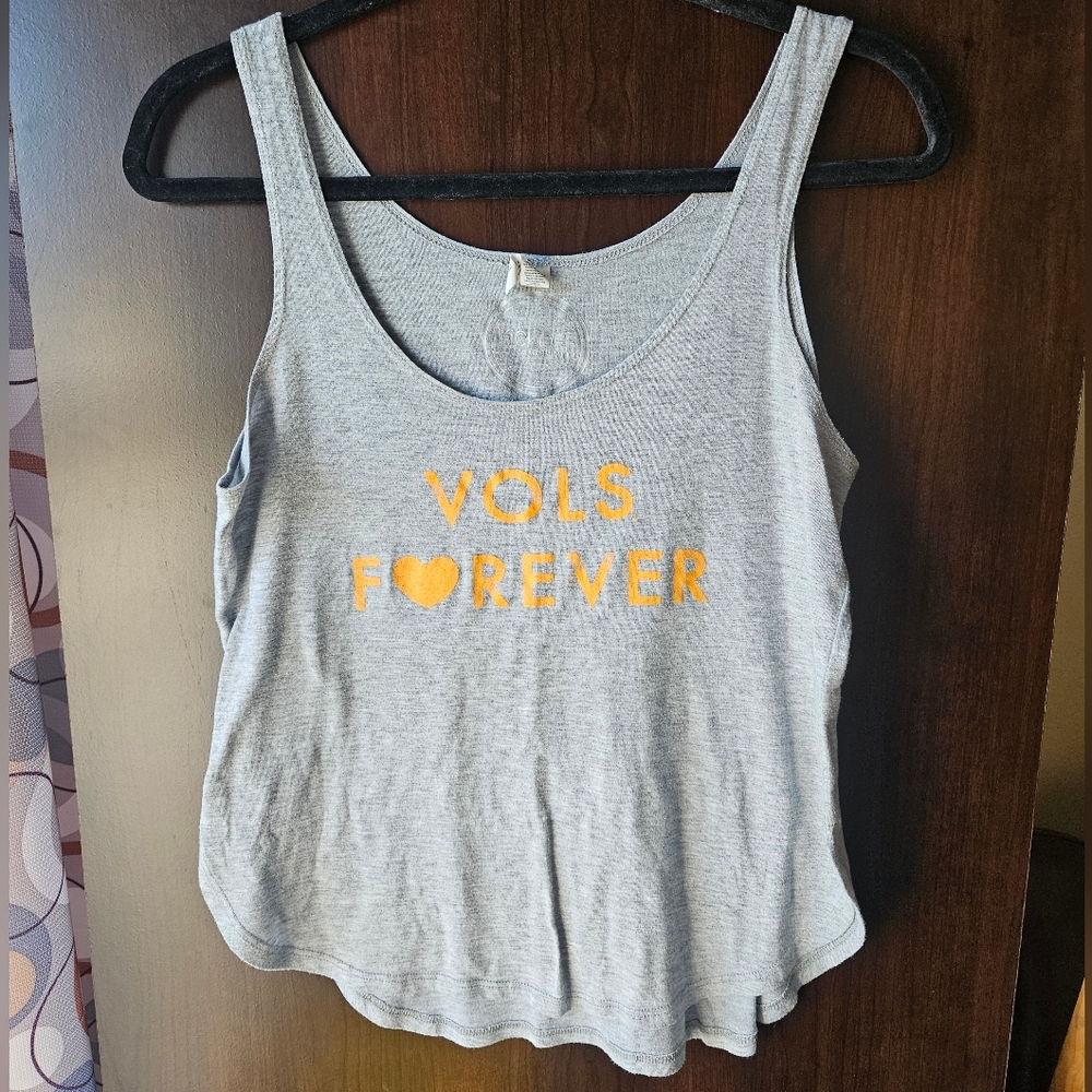 Gray Tank Top with Tennessee Vols Design